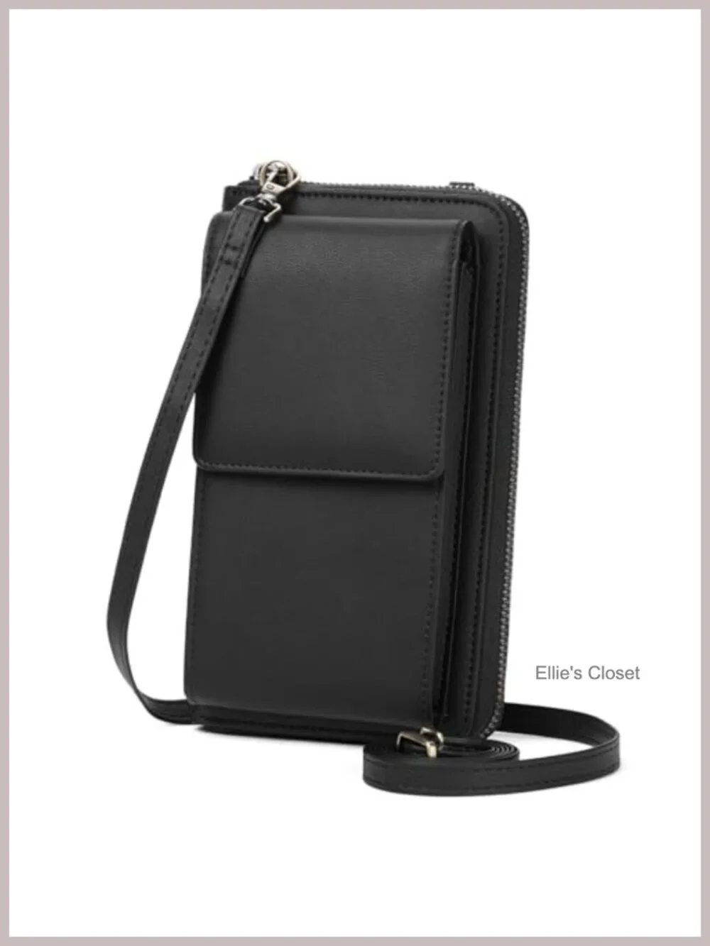 Small Vegan Leather Crossbody Phone Purse Wallet with Card Slots, Adjustable